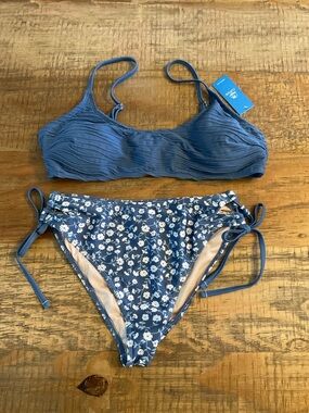 Blue Floral Two-Piece Bikini Set SZ.L